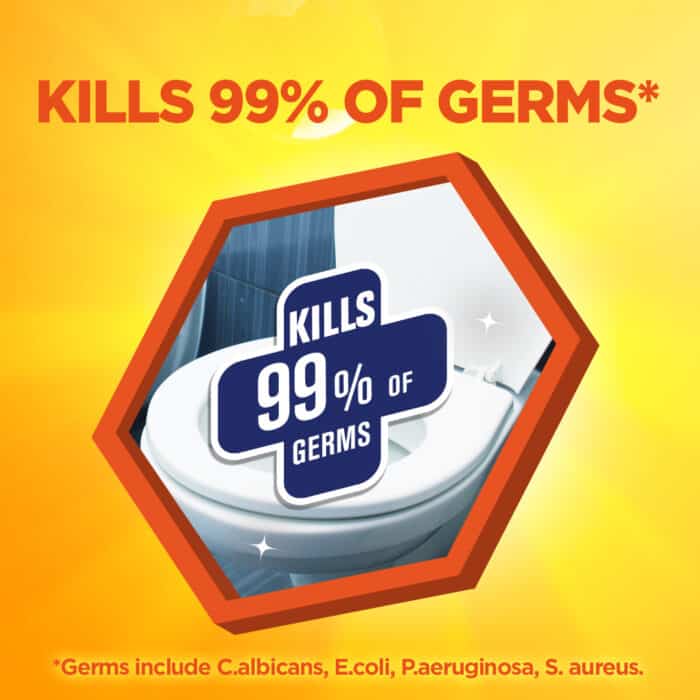 Killing 99% of germs antibacterial toilet cleaner for hygiene and sanitation in Asia Beyond Hygiene.