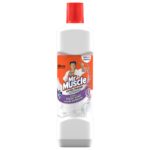 MR Muscle Extra Power Bathroom Cleaner with tough soap scum removal and lavender scent, gentle on surfaces, ideal for commercial and household hygiene, promoting a clean and fresh environment.