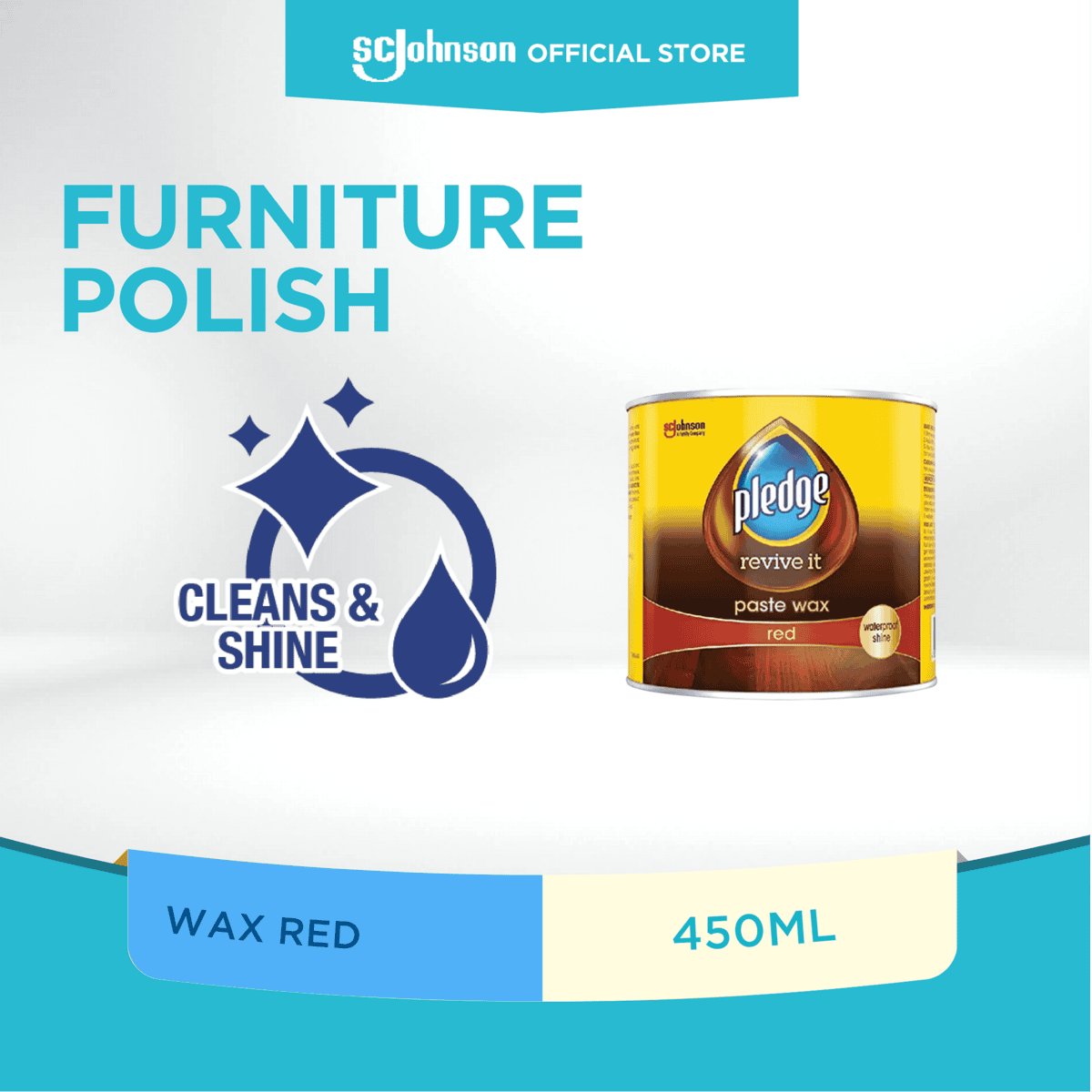 ginee_20240220141114152_4490329315.png Paste wax for furniture polishing, red color, 450ml, ideal for cleaning and shining wooden furniture, used for maintaining furniture appearance and protection.