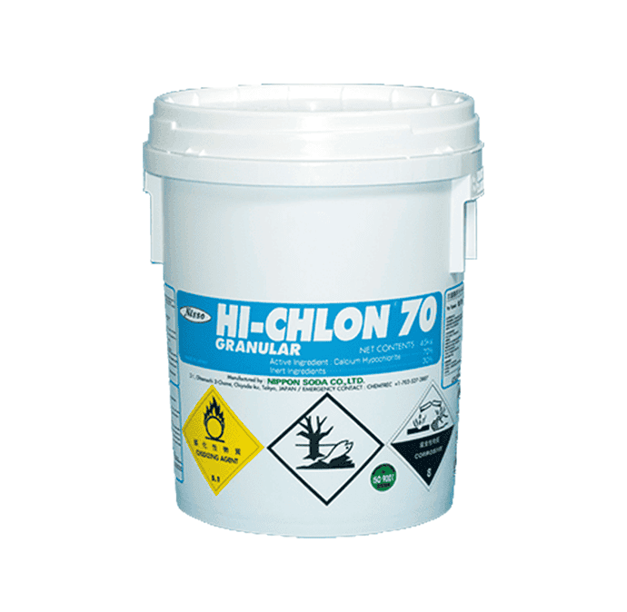 hichlon.png High-performance granular chlorine disinfectant for water treatment and sanitation. Suitable for industrial and commercial use, ensuring hygiene and safety in various applications.