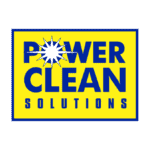Power Clean Solutions logo emphasizing professional cleaning and hygiene services.