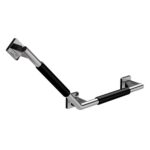 Heavy-duty wall-mounted grab bar for bathroom safety, designed for elderly and disabled individuals to prevent slips and falls.