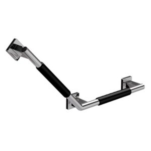 Heavy-duty wall-mounted grab bar for bathroom safety, designed for elderly and disabled individuals to prevent slips and falls.