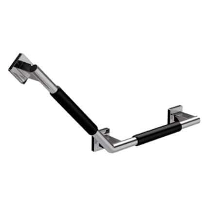 Heavy-duty wall-mounted grab bar for bathroom safety, designed for elderly and disabled individuals to prevent slips and falls.