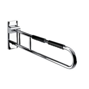 Aluminum grab bar for elderly bathroom safety, wall-mounted assistive handrail for disability support.