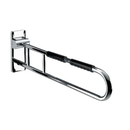 Aluminum grab bar for elderly bathroom safety, wall-mounted assistive handrail for disability support.