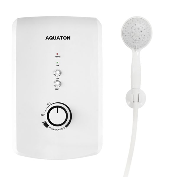product_20190405-015103_5ca6b487cc993 AQUATON water heater with shower head, used for efficient water heating solutions in commercial and industrial hygiene environments.