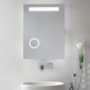 LED illuminated mirror with touch sensor and built-in lighting for modern hygiene and grooming needs in Asian bathrooms.