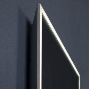 Modern mirror with LED backlighting, sleek design, perfect for bathroom or interior decor, showcasing contemporary hygiene and aesthetic appeal.