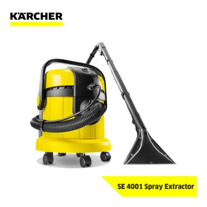 Kärcher SE 4001 Spray Extractor - Commercial Carpet and Upholstery Cleaning Equipment for Professional Hygiene Solutions.