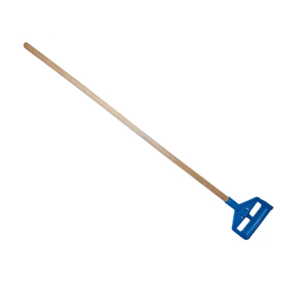 Long-handled floor scraper for commercial cleaning and sanitation in Asian hygiene standards.