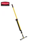 Rubbermaid commercial cleaning squeegee with long, adjustable handle for efficient window and surface cleaning.