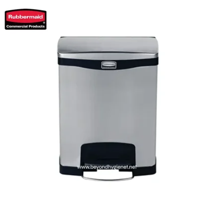 Rubbermaid commercial pedal trash can with touchless sensor for hygienic waste disposal. Suitable for use in modern sanitation and cleaning solutions in Asian markets, promoting hygiene and sanitation standards.