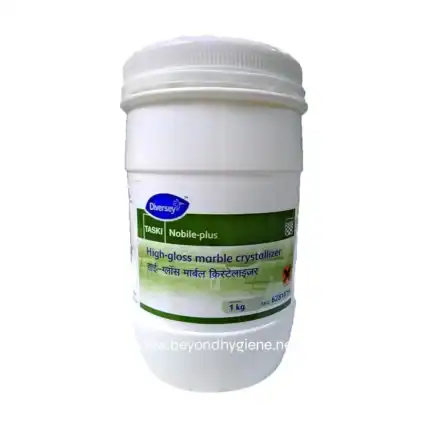 High-gloss marble crystallizer, cleaning product for marble surfaces, used in commercial and industrial cleaning, suitable for enhancing marble shine and durability in hygiene-focused environments.