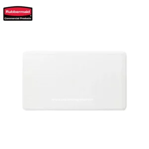 White Rubbermaid commercial plastic container, hygiene and sanitation supplies storage solution.