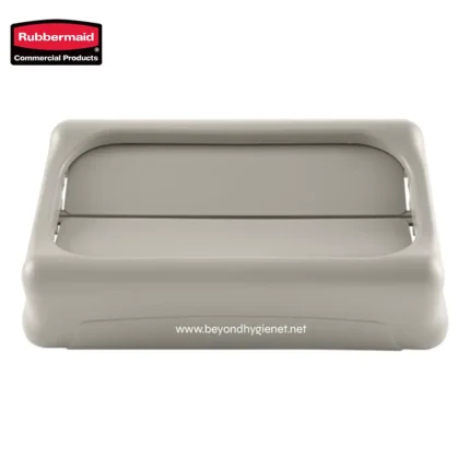 Rubbermaid commercial paper towel dispenser, white plastic, wall-mounted, eco-friendly, hygienic paper towel dispensing solution for public restrooms and commercial kitchens.