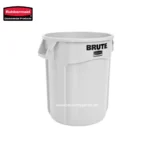Rubbermaid Brute commercial trash bin for waste collection, durable and easy to clean, ideal for industrial and janitorial cleaning in Asian facilities.