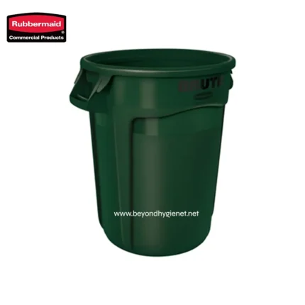 Rubbermaid commercial trash bin, green waste trash can for commercial use, durable garbage container for public spaces, heavy-duty waste management solution, Beyond Hygiene Asia sanitary product supplier.