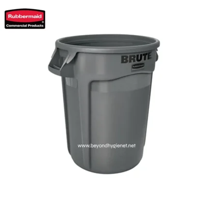 Rubbermaid Brute heavy-duty commercial trash bin for industrial waste disposal, durable and hygienic solution for cleaning service providers in Asia.