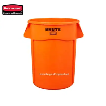 Rubbermaid Brute Commercial Waste Trash Bin for Industrial, Janitorial, and Sanitation Waste Management.