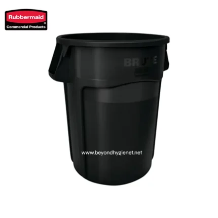 Rubbermaid Black Waste Bin for Commercial Use in Asia, Durable and Space-Saving Design.