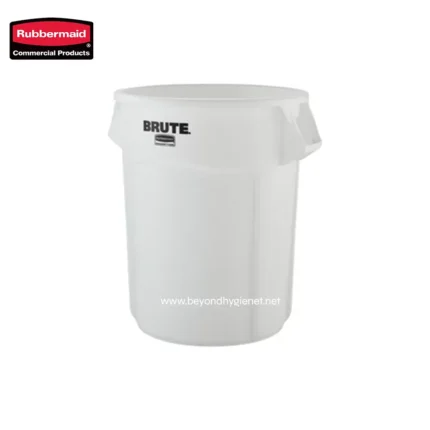 Rubbermaid Brute trash bin for commercial waste disposal, durable plastic design, ideal for industrial and sanitation use, part of Beyond Hygiene Asia's cleaning supplies collection.