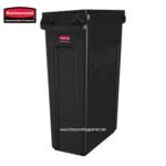 Rubbermaid smart trash bin, commercial waste disposal solution for hygiene, durability, and sanitation. Perfect for high-traffic areas seeking reliable waste management.