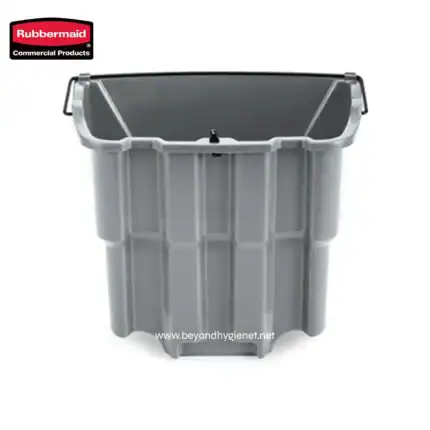 Rubbermaid commercial cleaning bin for efficient waste management and sanitation solutions in workplace hygiene settings.