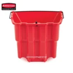Rubbermaid commercial red storage bin for reliable waste management and sanitation solutions in Asia. High-capacity durable plastic tub ideal for professional environments.
