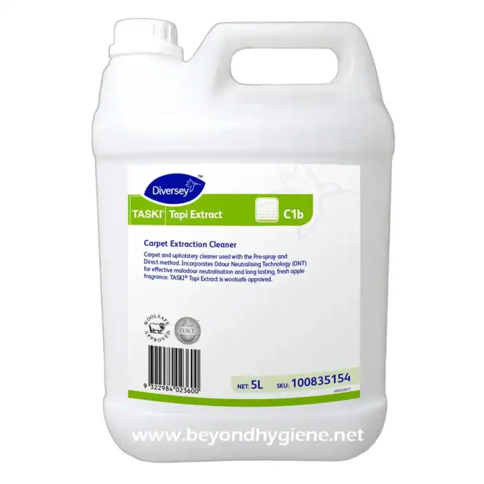 Disperse TASKI Tapi Extract C1b Carpet Extraction Cleaner for professional hygiene cleaning.