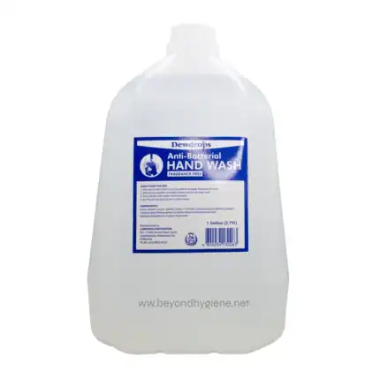 Gentle antibacterial hand wash in a large gallon bottle suitable for hygiene and sanitation needs.