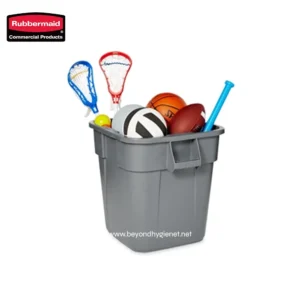 Rubbermaid sports equipment garbage bin, soccer balls basketball lacrosse sticks tennis racket cleaning waste, durable container for sports gear and debris, ideal for gyms, gyms, or sports facilities, beyond hygiene Asia.