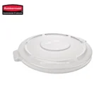 Bright white rubber lid with secure sealing for commercial cleaning supplies and hygiene products. Durable, hygienic, and easy to clean, suitable for industrial and sanitation purposes.