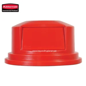 Rubbermaid toilet brush with holder for bathroom cleaning and hygiene maintenance.