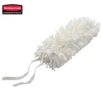 Rubbermaid commercial cleaning mop head, white microfiber replacement mop head for industrial and janitorial cleaning, durable and absorbent cleaning tool.