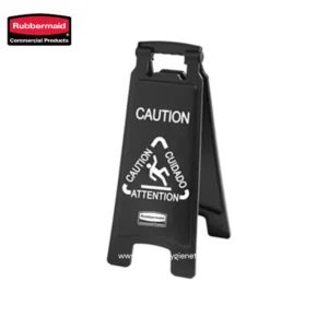 EXECUTIVE SERIES™ MULTILINGUAL "CAUTION" SIGN, 2 SIDED, 26", BLACK