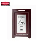 Wet floor caution sign for slip prevention in commercial cleaning and hygiene management.