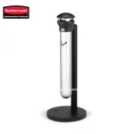 Rubbermaid Infinity Base Mount Smoking Receptacle, Stainless Steel With Black Top