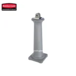 Rubbermaid stainless steel hand sanitizer dispenser on a pedestal, ideal for commercial hygiene solutions, promoting cleanliness and safety in public spaces.