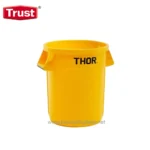 Yellow cleaning bucket with "THOR" logo, ideal for industrial and commercial sanitation, featured on Beyond Hygiene Asia.