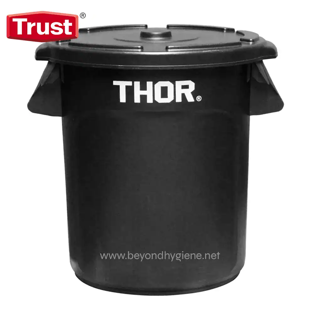1015BLACK Trust Thor waste bin for commercial and industrial hygiene, designed for durability and sanitation, perfect for waste disposal in hygienic environments.