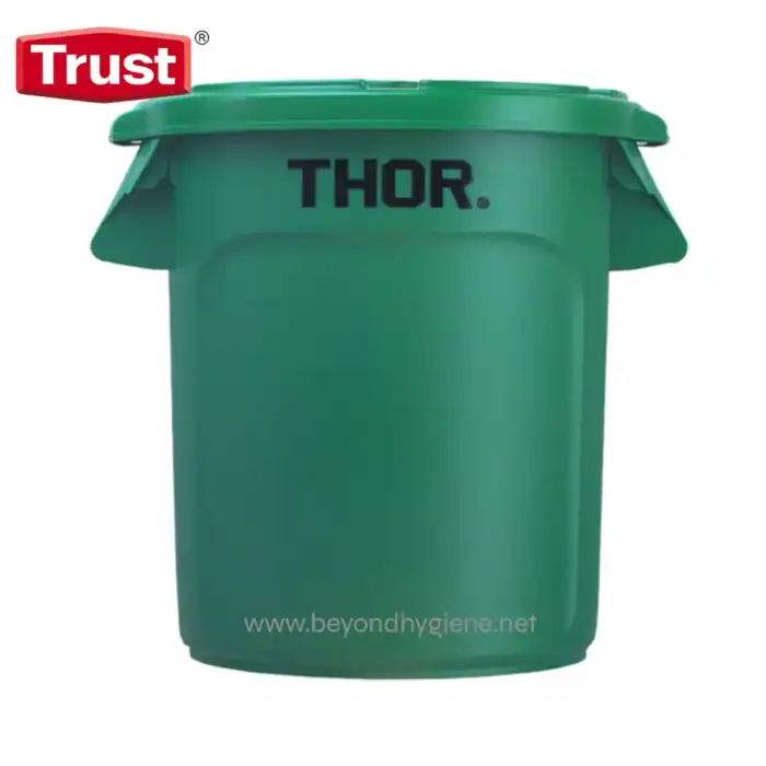 Trust brand waste bin for hygienic waste disposal, durable plastic material, ideal for commercial and industrial cleaning, promoting cleanliness and hygiene standards.