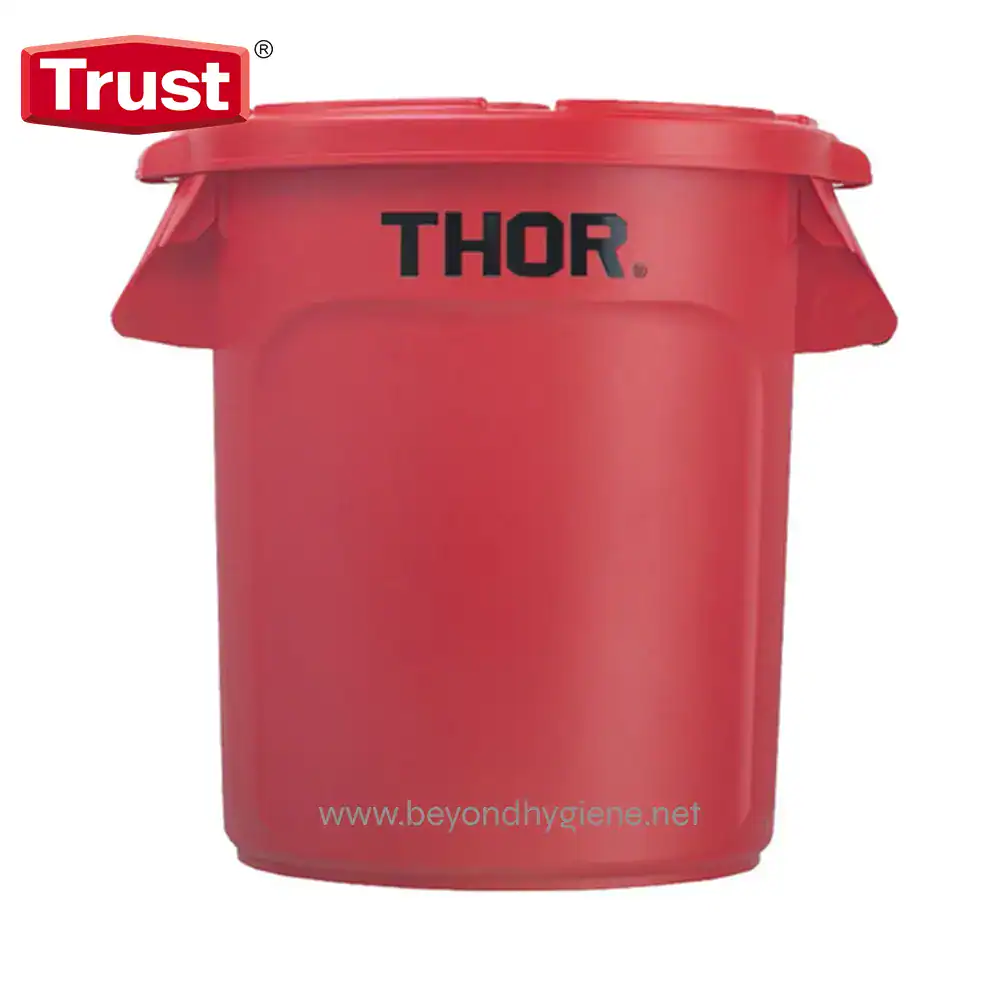1015RED Trust Thor waste bin for industrial and commercial hygiene solutions, durable and easy to clean, essential for proper waste management in hygienic environments.