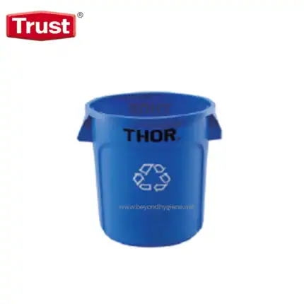 Recycling bin for waste disposal with "THOR" branding and logo, suitable for commercial cleanliness and hygiene, emphasizing waste management and environmental sustainability, used in Asia.