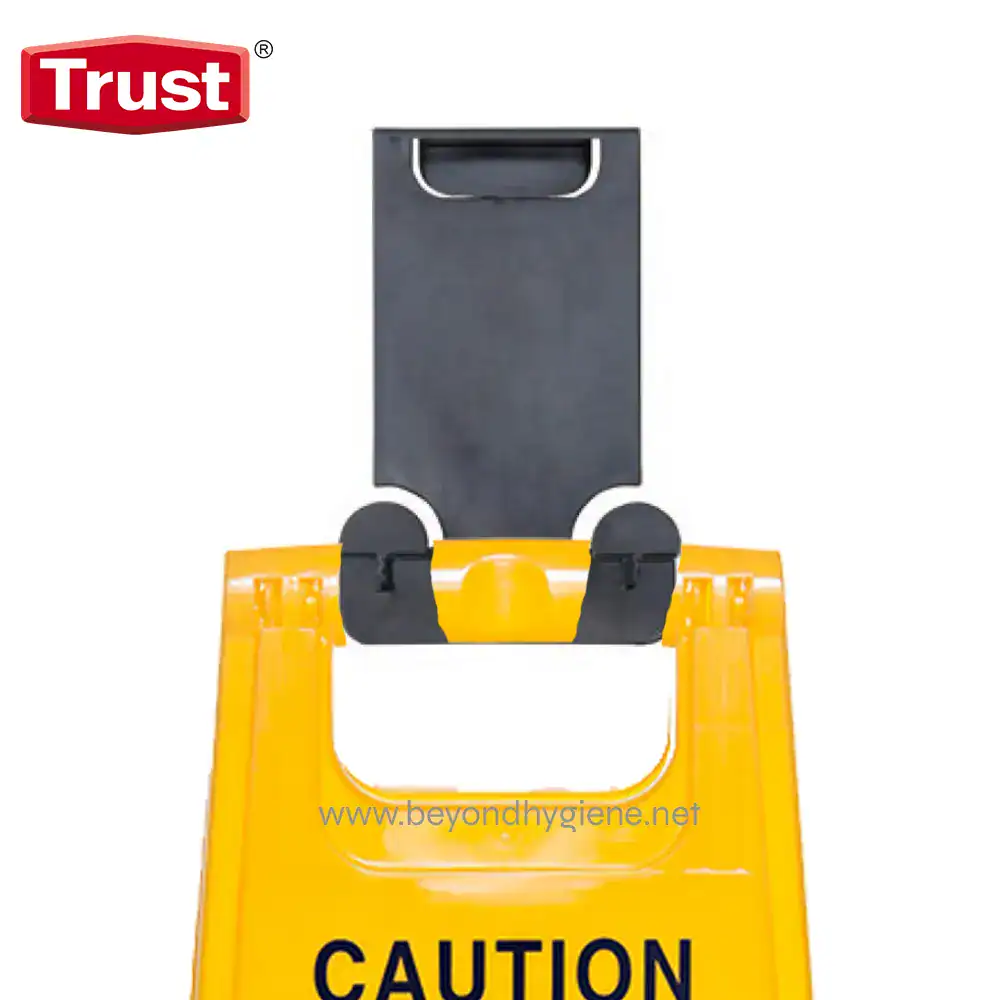 1821-3 Wheel-mounted hand sanitizer station with a yellow caution sign, designed for hygiene and safety at public venues. Ideal for promoting hand hygiene in workplaces, hospitals, and public areas.