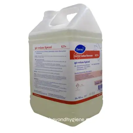 Effective carbon remover solution for industrial and commercial cleaning from Beyond Hygiene Asia, suitable for removing carbon deposits and stains.