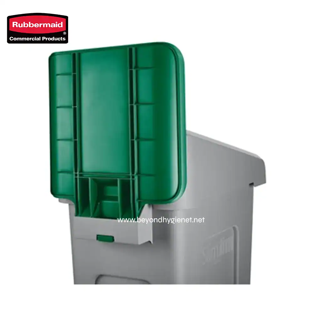 2 Hand sanitizer dispenser with a green cover for hand hygiene and sanitation. Ideal for commercial, healthcare, and public spaces to promote cleanliness and prevent the spread of germs.