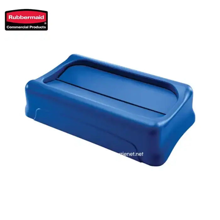 Blue rubber dustpan for commercial cleaning purposes, ideal for hygiene and maintenance in professional environments. Perfect for sweeping and debris collection to ensure cleanliness.