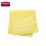 Cleaning sponge with yellow zigzag pattern, perfect for commercial cleaning and hygiene solutions in Asia. Durable and highly absorbent for effective cleaning.