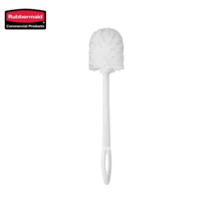 Rubbermaid toilet brush, cleaning brush for bathroom hygiene, durable and sanitary cleaning tool, white plastic handle with soft bristles, designed for commercial and residential cleaning, beyond hygiene asia.